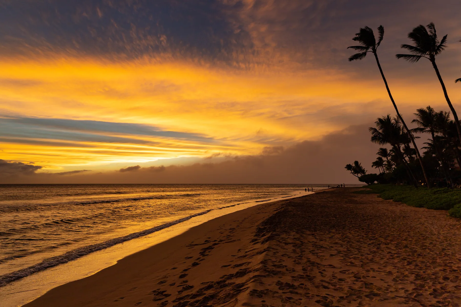 Sunset over Kaanapali Beach, West Maui